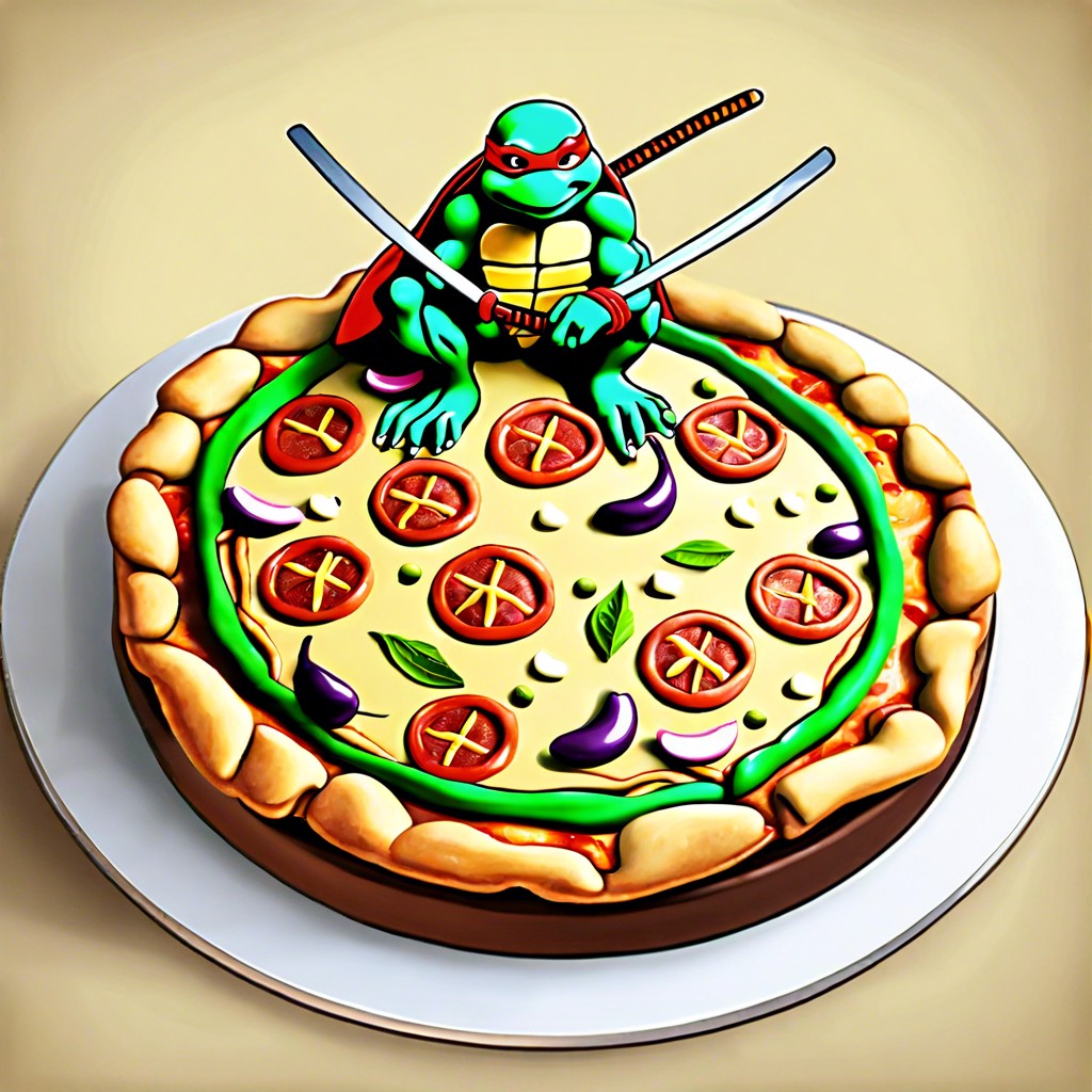 pizza topping cake design the cake like a giant pizza a favorite treat of the ninja turtles