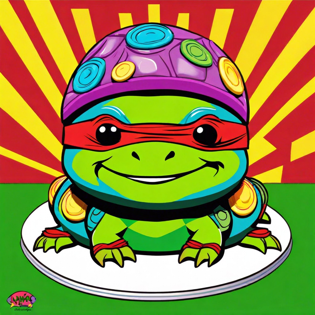 pop art turtle cake use vibrant pop art colors and designs inspired by andy warhols art style