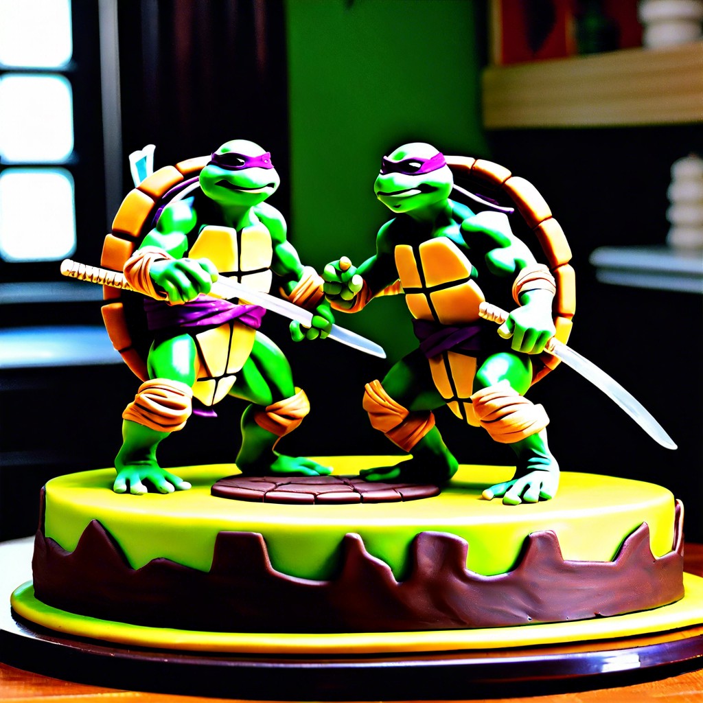 splinters dojo cake create splinters training dojo scene with figurines of the turtles in training