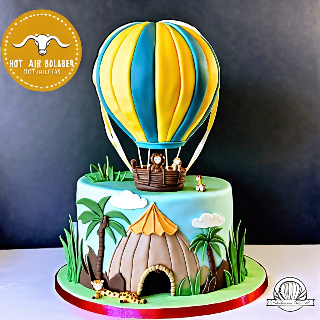 balloon safari cake hot air balloon themed cake with floating balloon topper